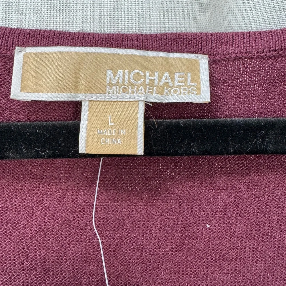 Michael Kors Plum Knit Sleeveless Top with Sequins NWT - Picture 3 of 7